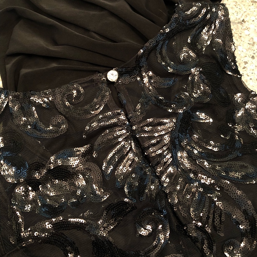 Black fitted sequin dress